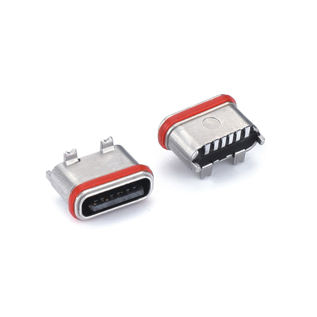 Type-C 6-pin Waterproof Vertical Surface-mount Connector